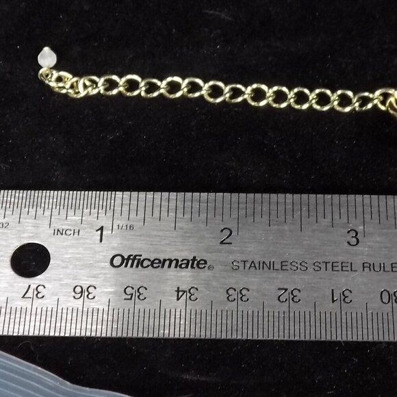Vintage Juicy Couture Necklace Chunky 3 Row Clear Crystals Gold-tone Y2K Rare - Picture 10 of 10